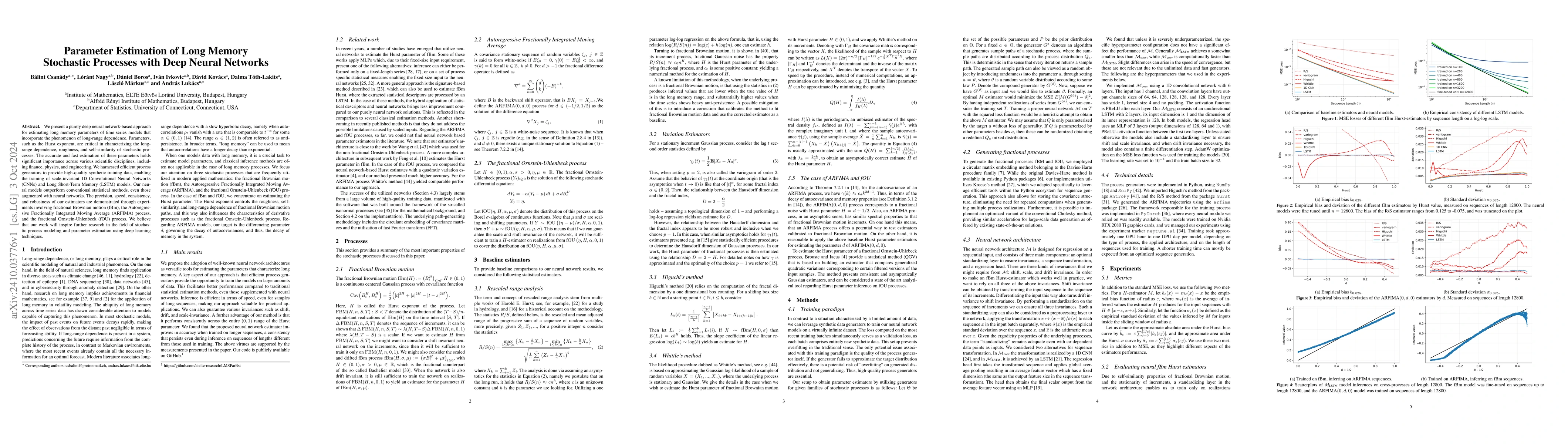 Thumbnail for Parameter Estimation of Long Memory Stochastic Processes with Deep
  Neural Networks