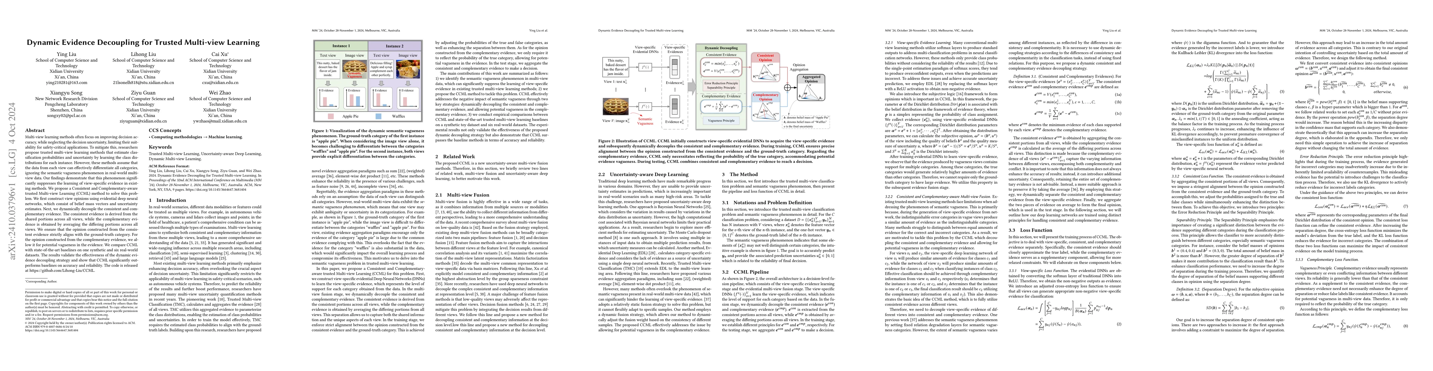Thumbnail for Dynamic Evidence Decoupling for Trusted Multi-view Learning
