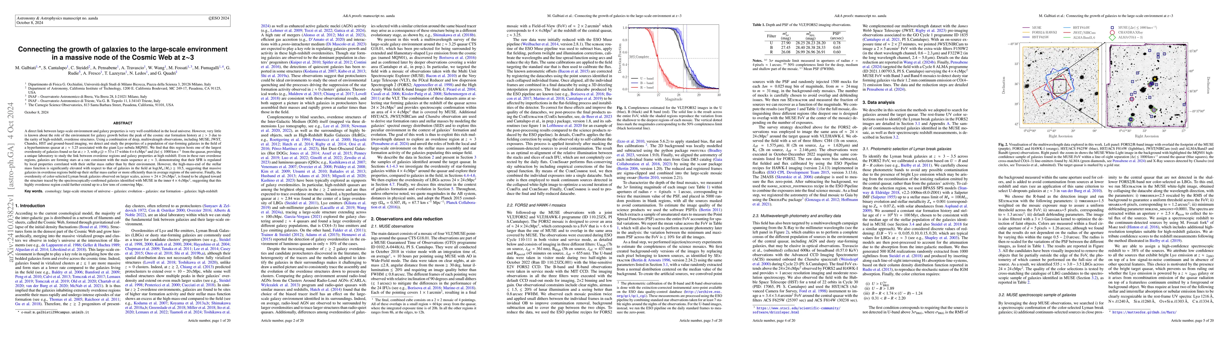 Thumbnail for Connecting the growth of galaxies to the large-scale environment in a
  massive node of the Cosmic Web at z~3