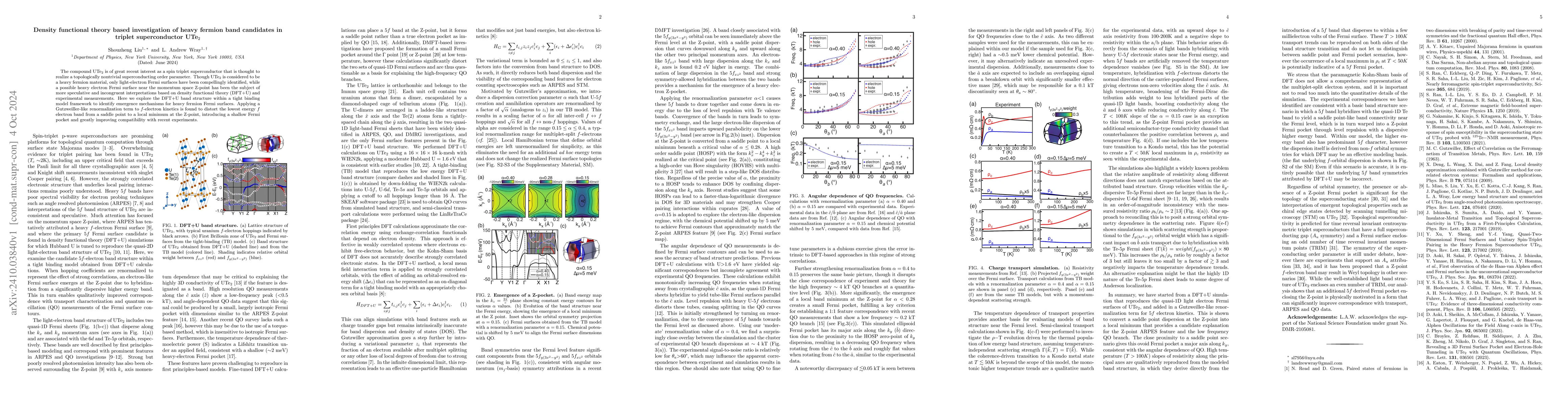 Thumbnail for Density functional theory based investigation of heavy fermion band
  candidates in triplet superconductor UTe2