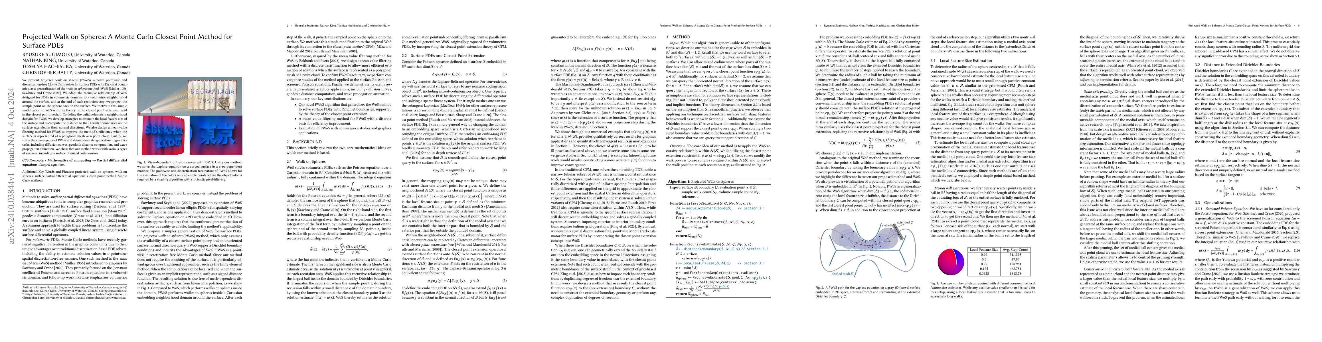 Thumbnail for Projected Walk on Spheres: A Monte Carlo Closest Point Method for
  Surface PDEs