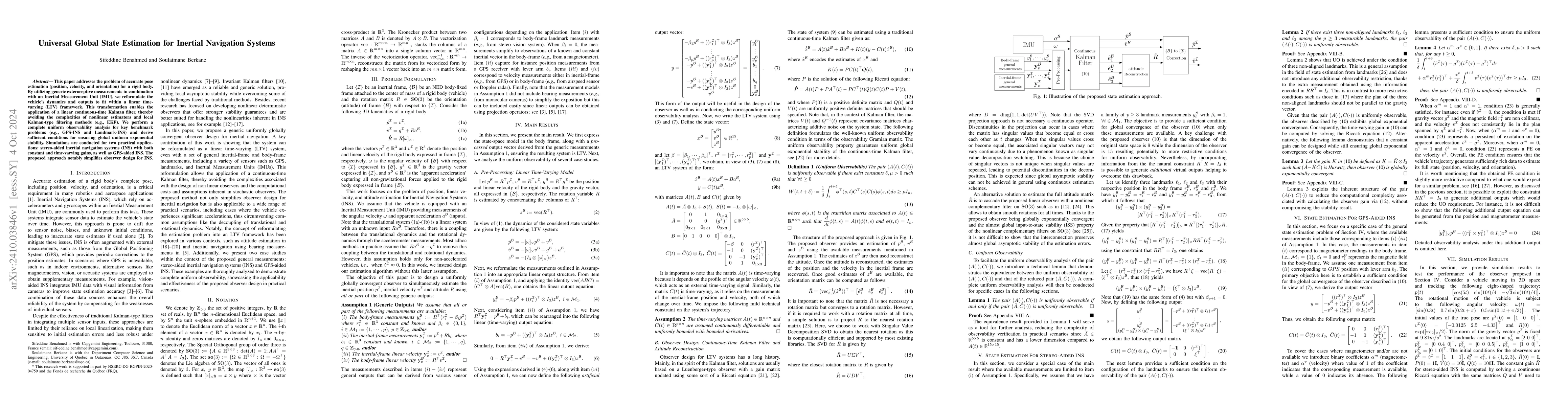 Thumbnail for Universal Global State Estimation for Inertial Navigation Systems