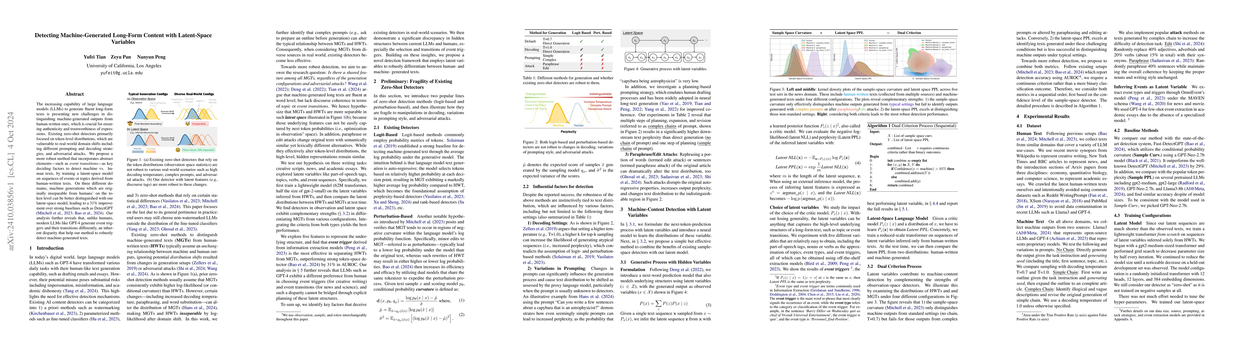 Thumbnail for Detecting Machine-Generated Long-Form Content with Latent-Space
  Variables