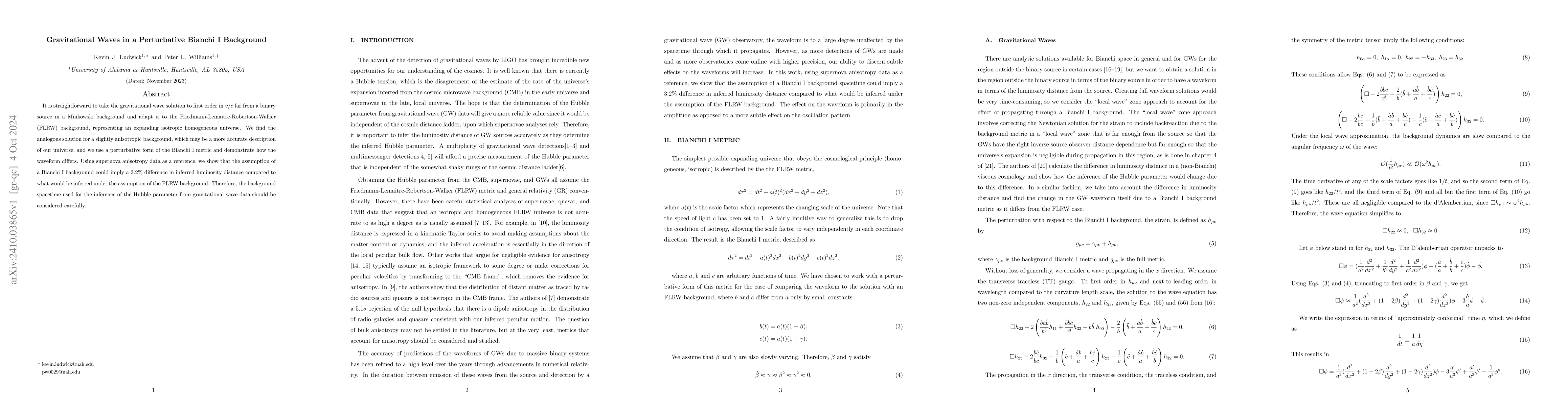 Thumbnail for Gravitational Waves in a Perturbative Bianchi I Background