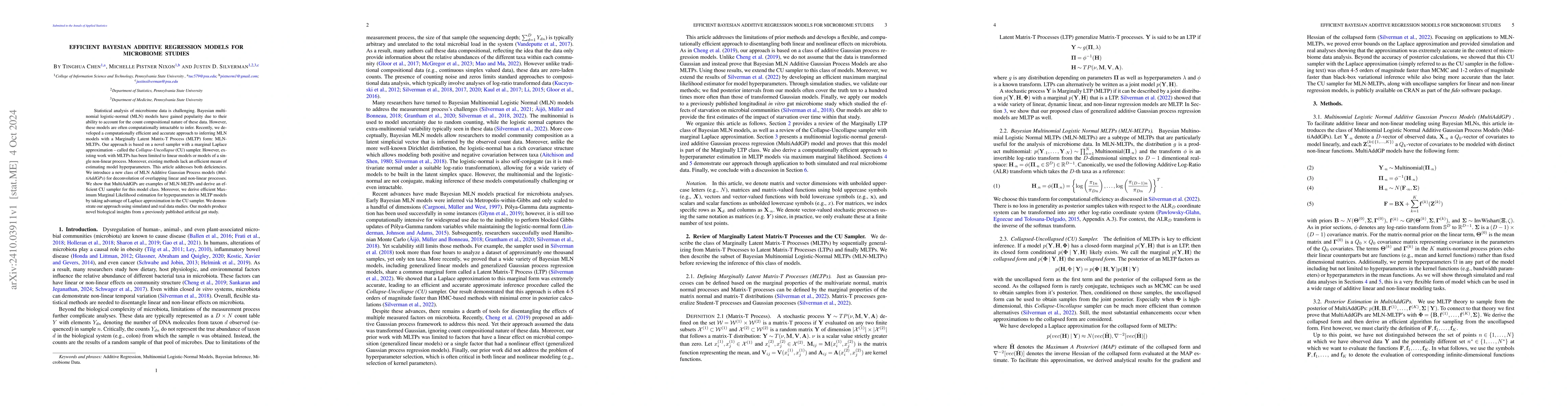 Thumbnail for Efficient Bayesian Additive Regression Models For Microbiome Studies