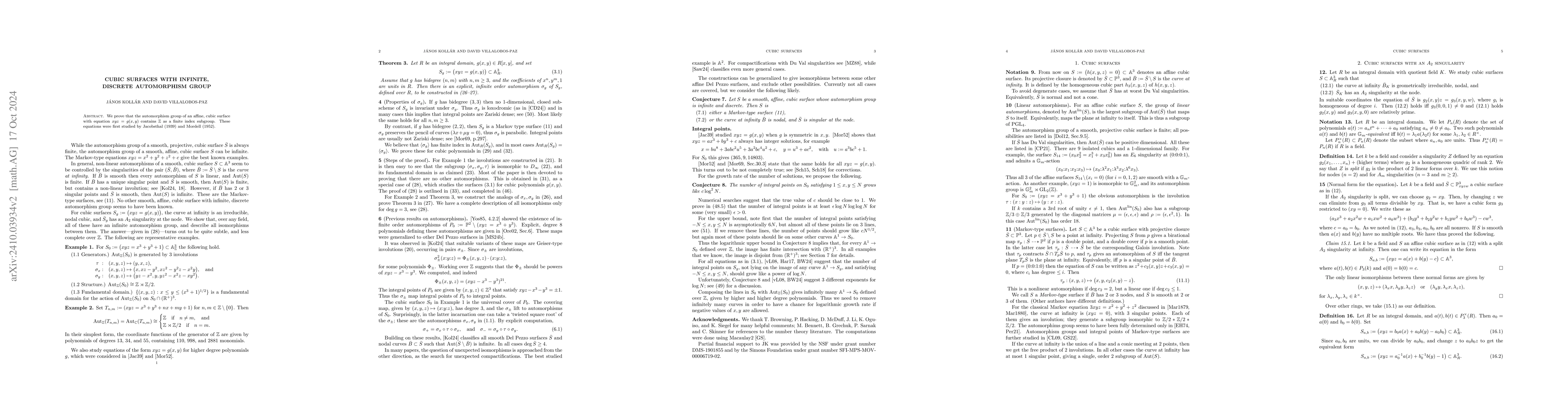 Thumbnail for Cubic surfaces with infinite, discrete automorphism group