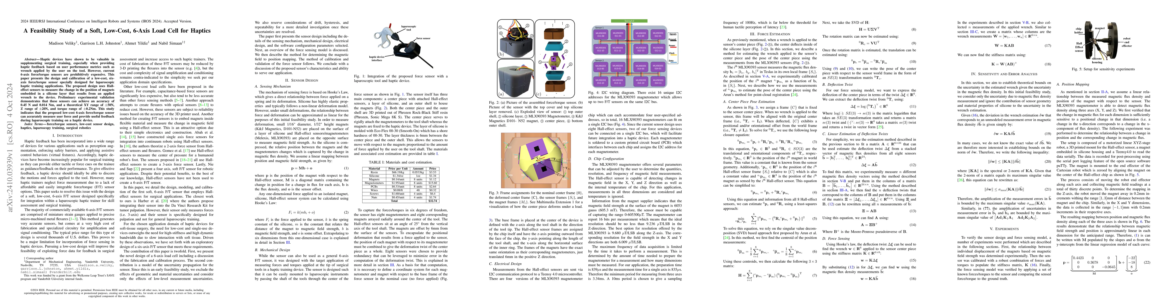 Thumbnail for A Feasibility Study of a Soft, Low-Cost, 6-Axis Load Cell for Haptics