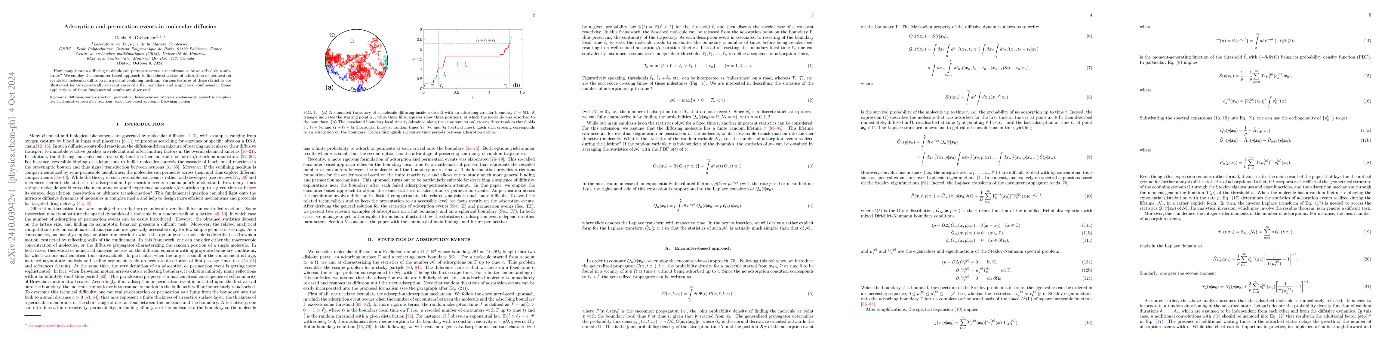 Thumbnail for Adsorption and permeation events in molecular diffusion