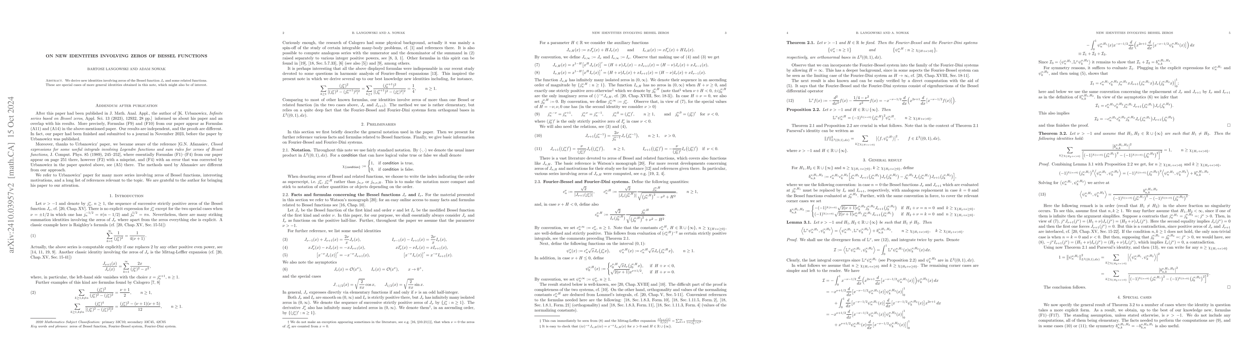 Thumbnail for On new identities involving zeros of Bessel functions
