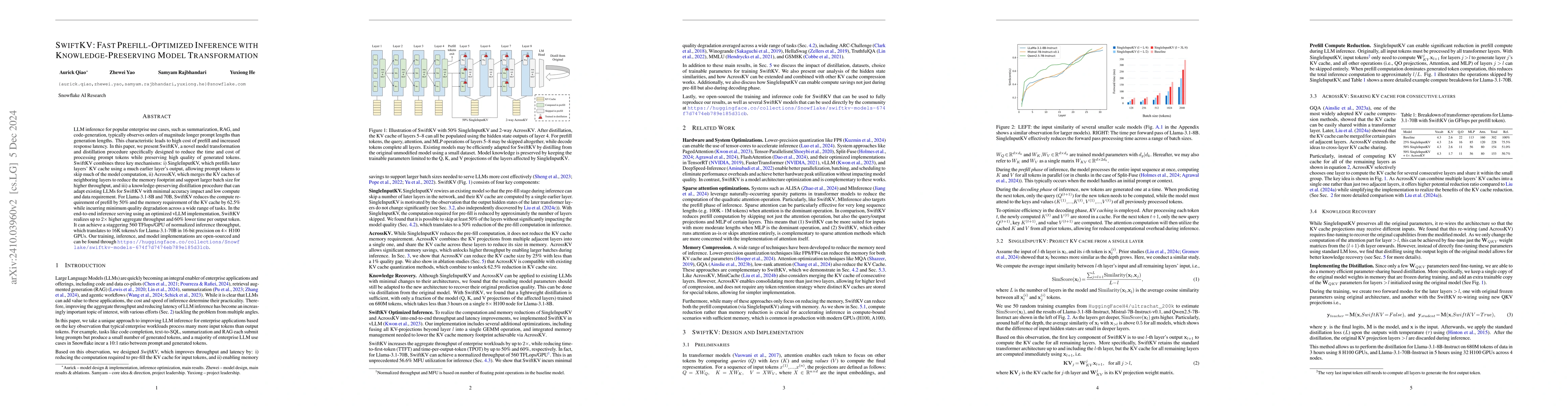 Thumbnail for SwiftKV: Fast Prefill-Optimized Inference with Knowledge-Preserving
  Model Transformation
