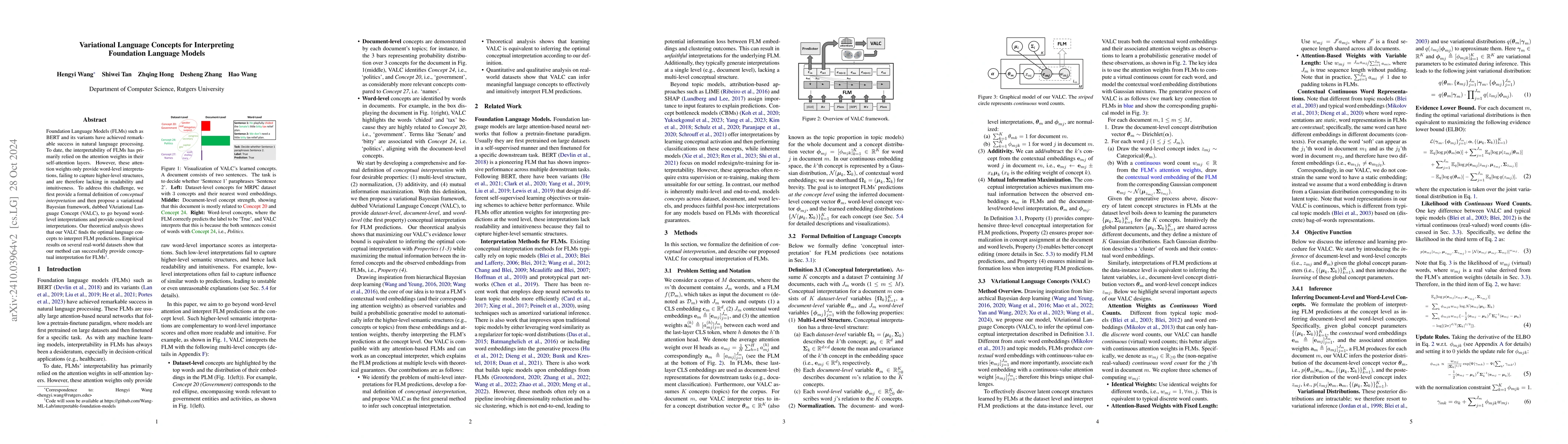 Thumbnail for Variational Language Concepts for Interpreting Foundation Language
  Models