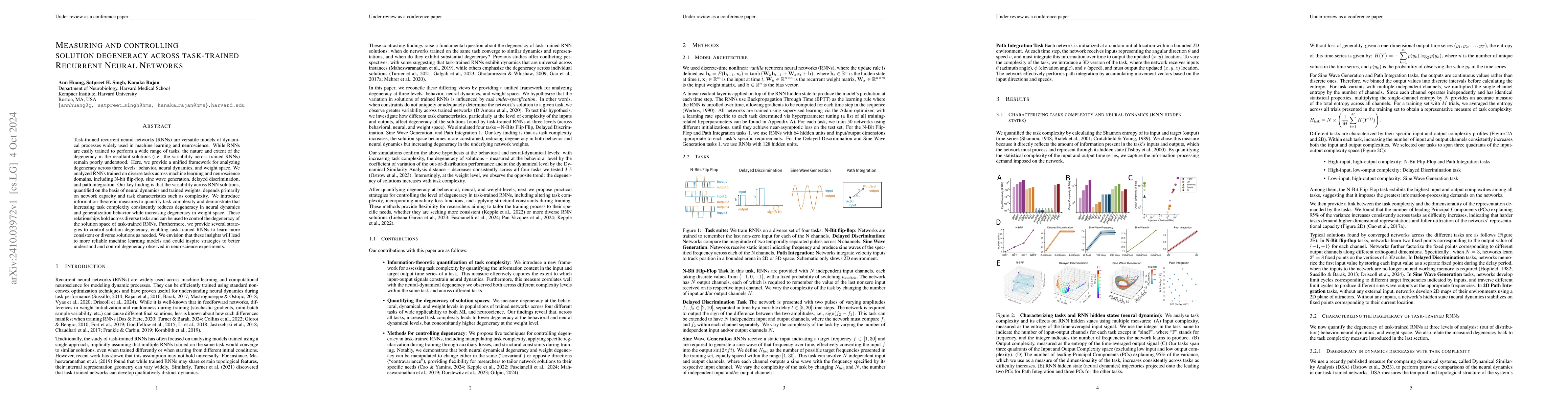 Thumbnail for Measuring and Controlling Solution Degeneracy across Task-Trained
  Recurrent Neural Networks