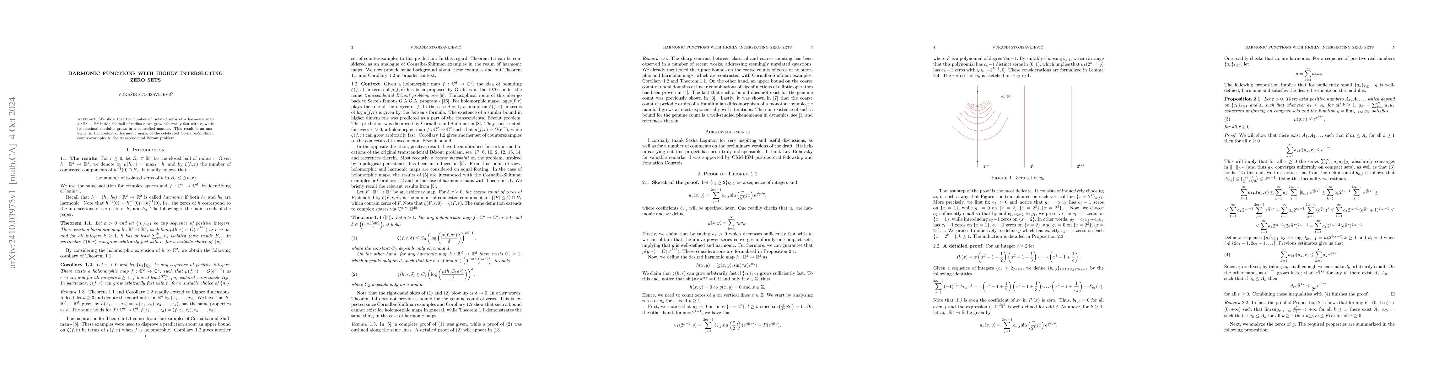 Thumbnail for Harmonic functions with highly intersecting zero sets