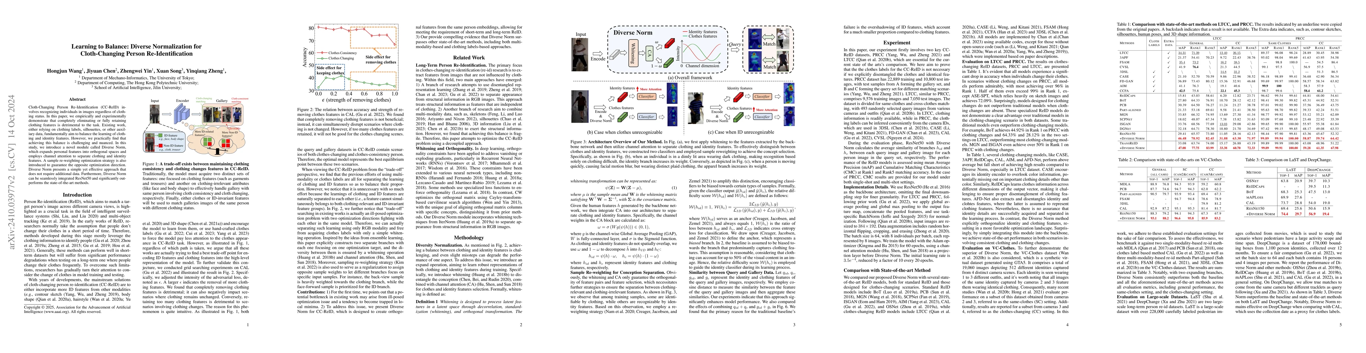 Thumbnail for Learning to Balance: Diverse Normalization for Cloth-Changing Person
  Re-Identification