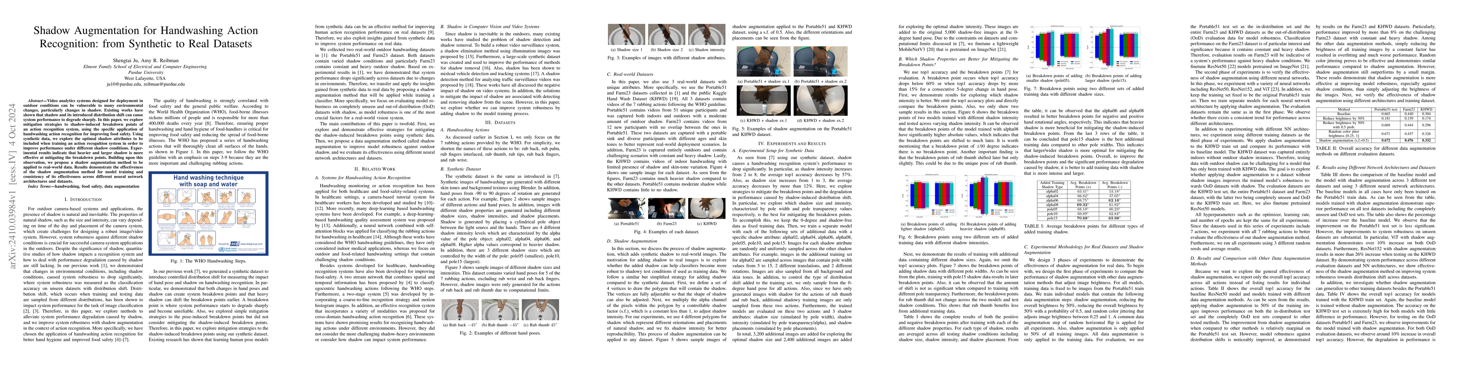 Thumbnail for Shadow Augmentation for Handwashing Action Recognition: from Synthetic
  to Real Datasets