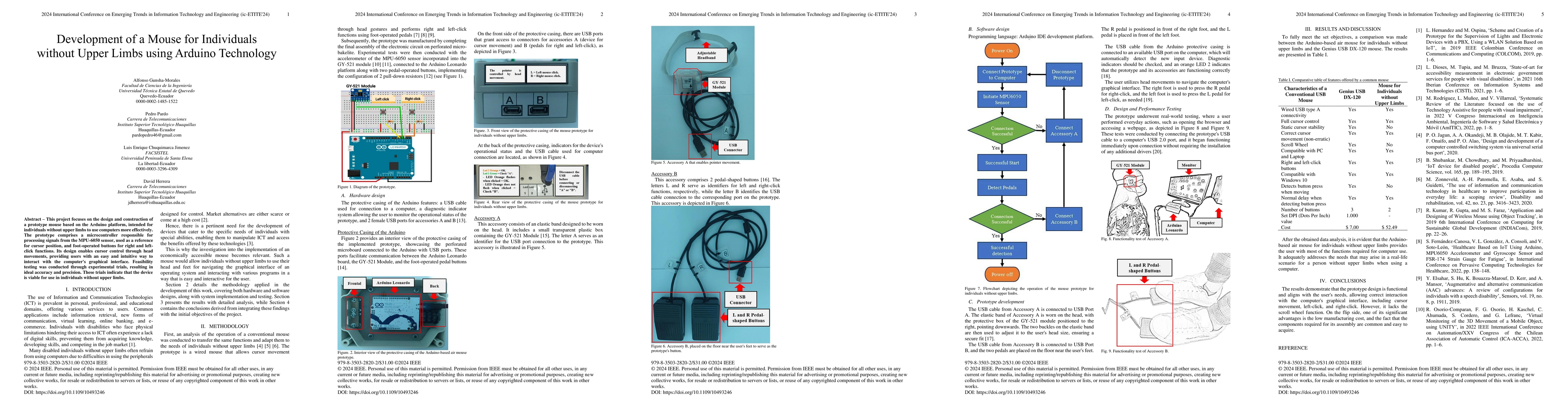 Thumbnail for Development of a Mouse for Individuals Without Upper Limbs Using Arduino
  Technology