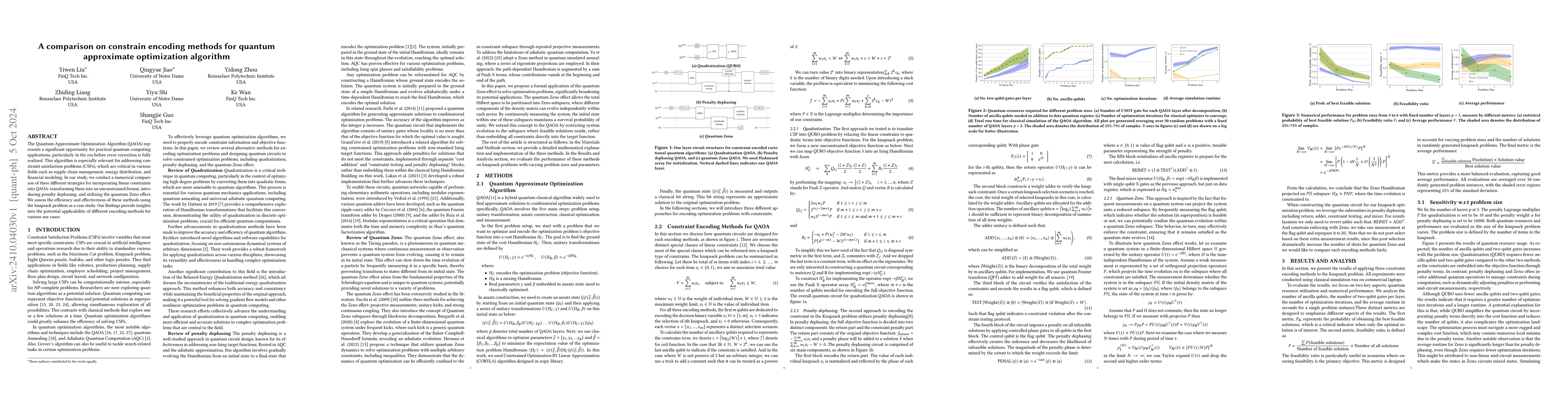 Thumbnail for A comparison on constrain encoding methods for quantum approximate
  optimization algorithm