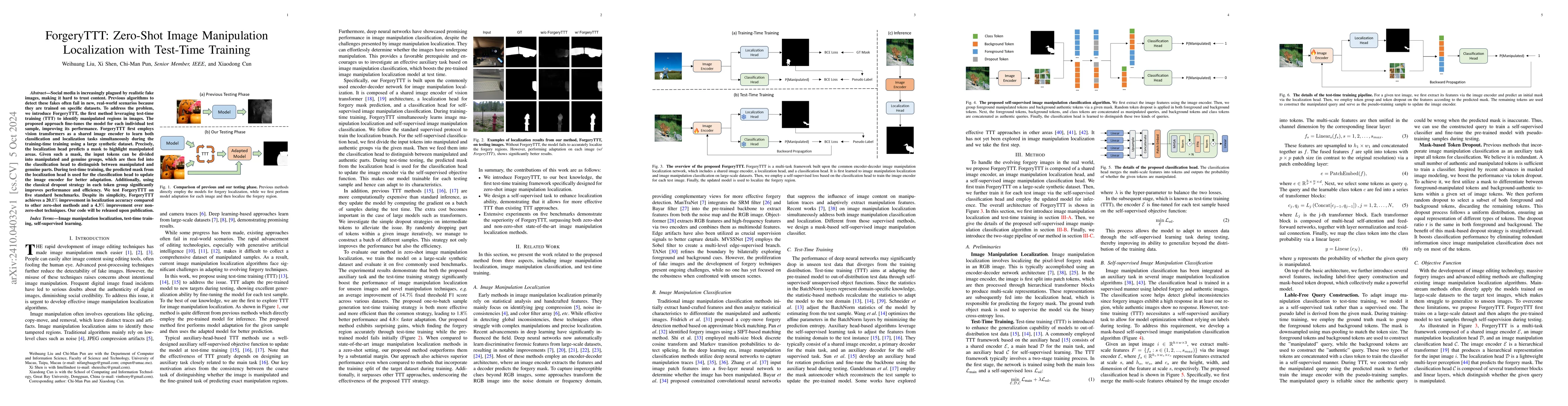 Thumbnail for ForgeryTTT: Zero-Shot Image Manipulation Localization with Test-Time
  Training