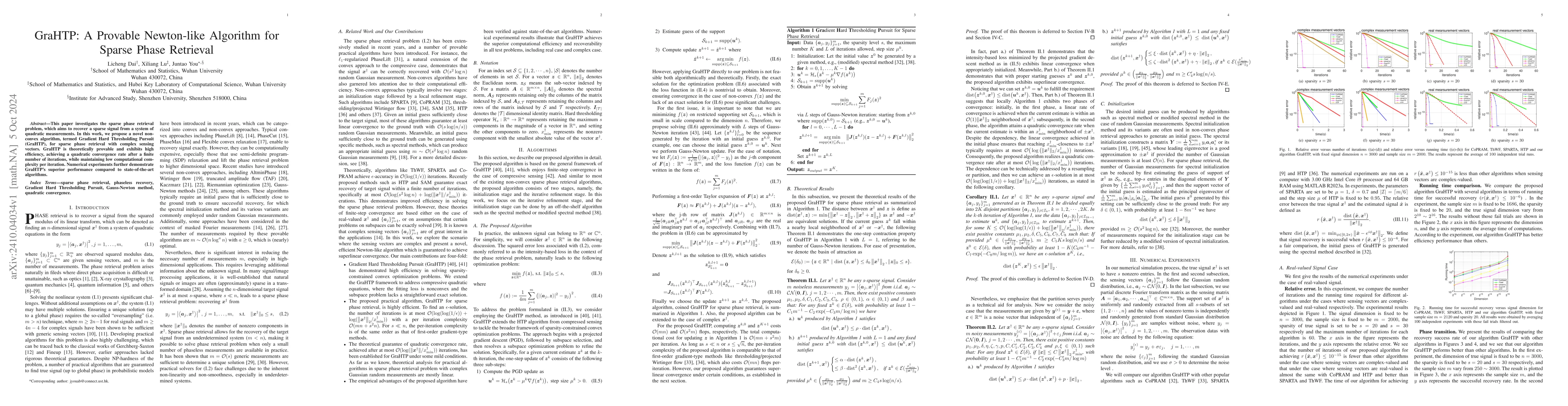 Thumbnail for GraHTP: A Provable Newton-like Algorithm for Sparse Phase Retrieval