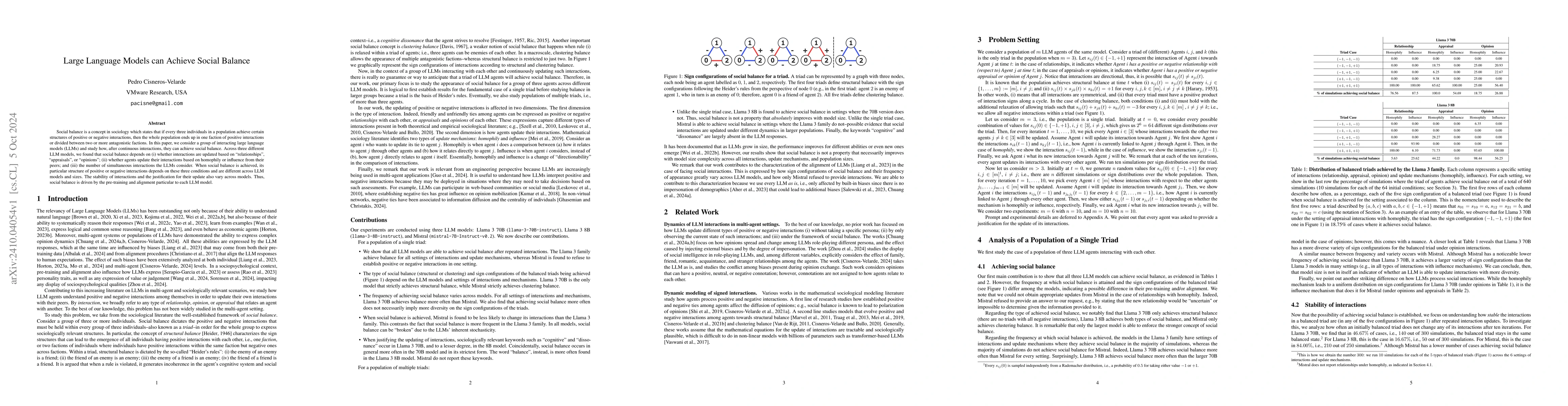 Thumbnail for Large Language Models can Achieve Social Balance