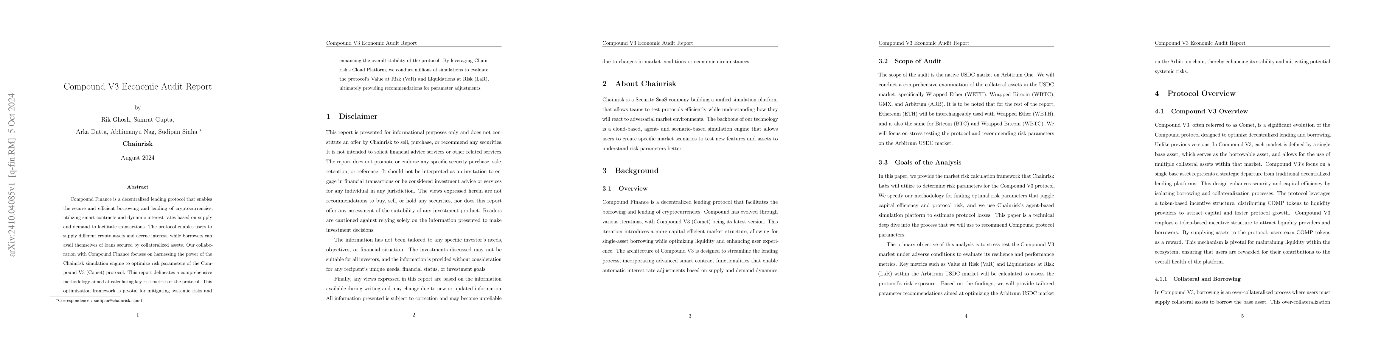 Thumbnail for Compound V3 Economic Audit Report