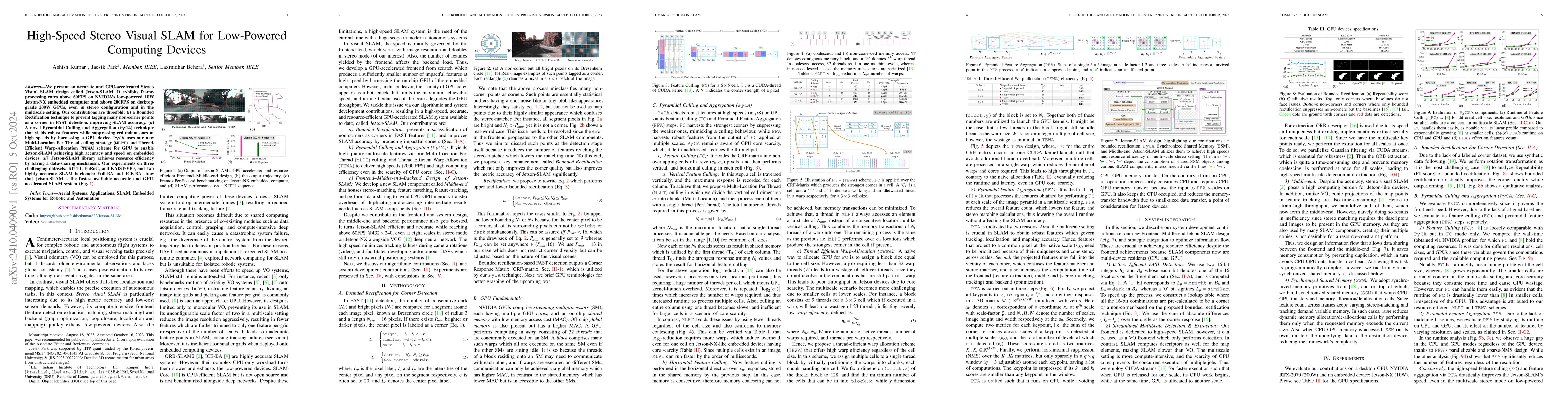 Thumbnail for High-Speed Stereo Visual SLAM for Low-Powered Computing Devices
