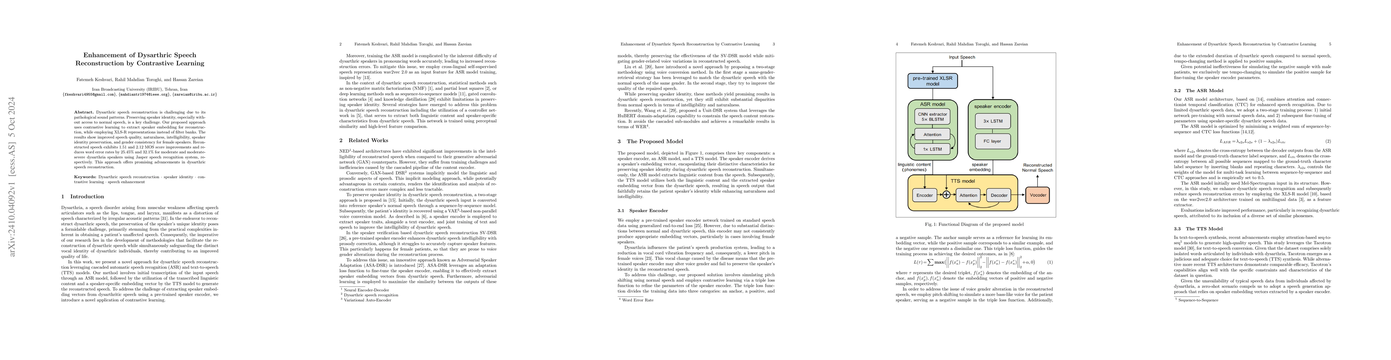 Thumbnail for Enhancement of Dysarthric Speech Reconstruction by Contrastive Learning