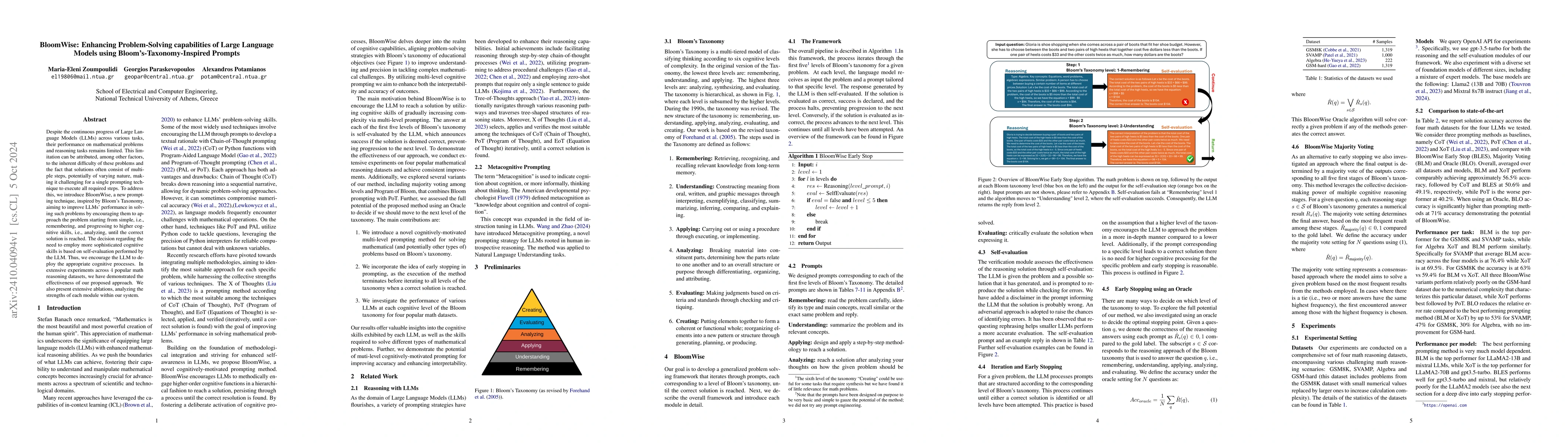 Thumbnail for BloomWise: Enhancing Problem-Solving capabilities of Large Language
  Models using Bloom's-Taxonomy-Inspired Prompts