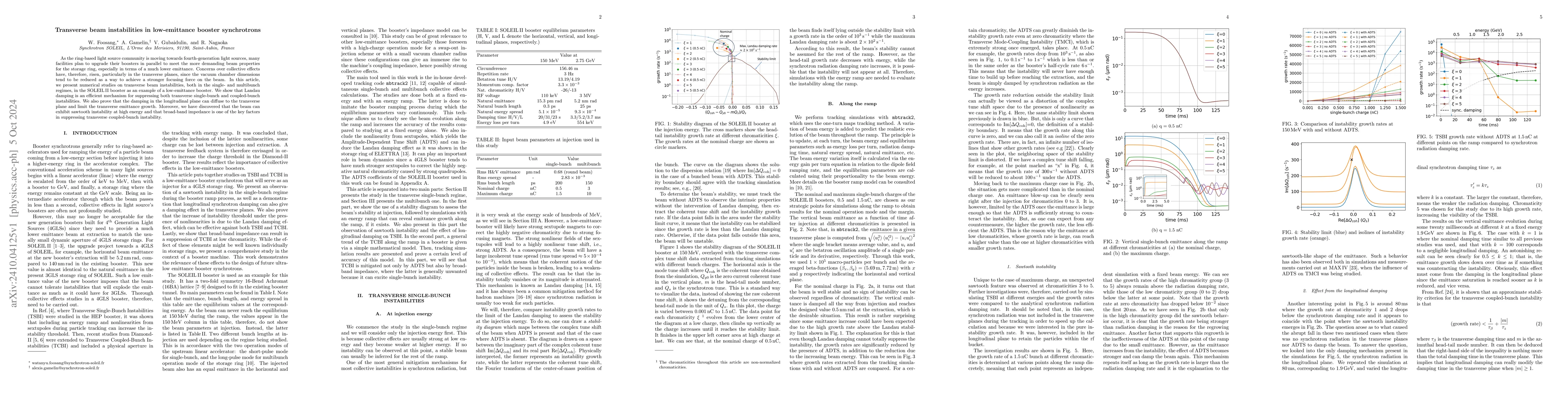 Thumbnail for Transverse beam instabilities in low-emittance booster synchrotrons