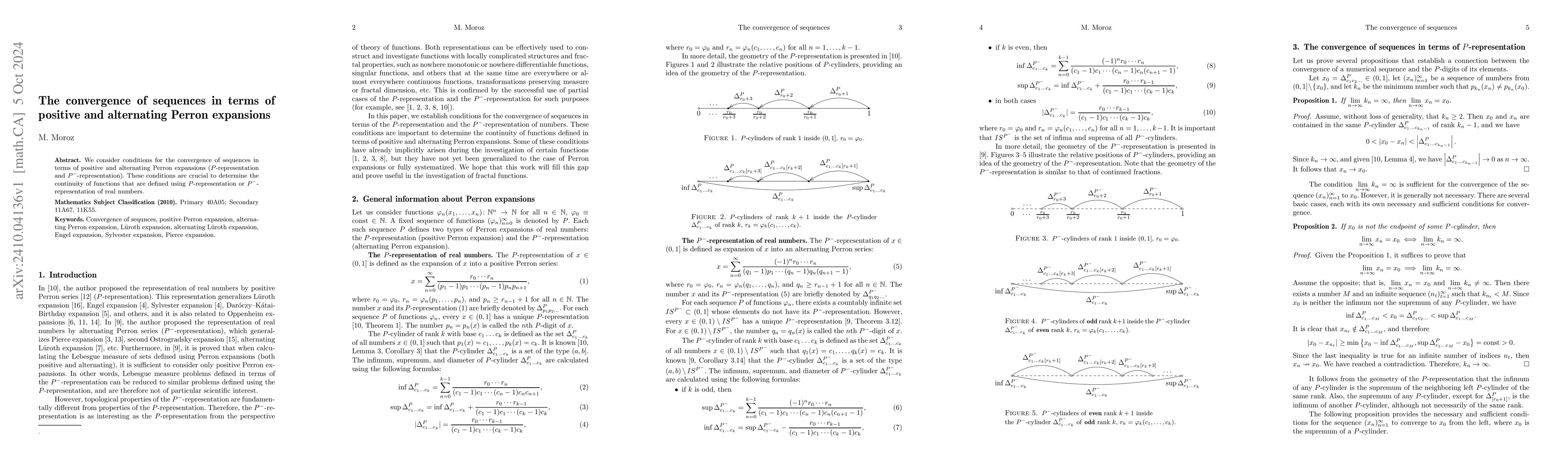 Thumbnail for The convergence of sequences in terms of positive and alternating Perron
  expansions