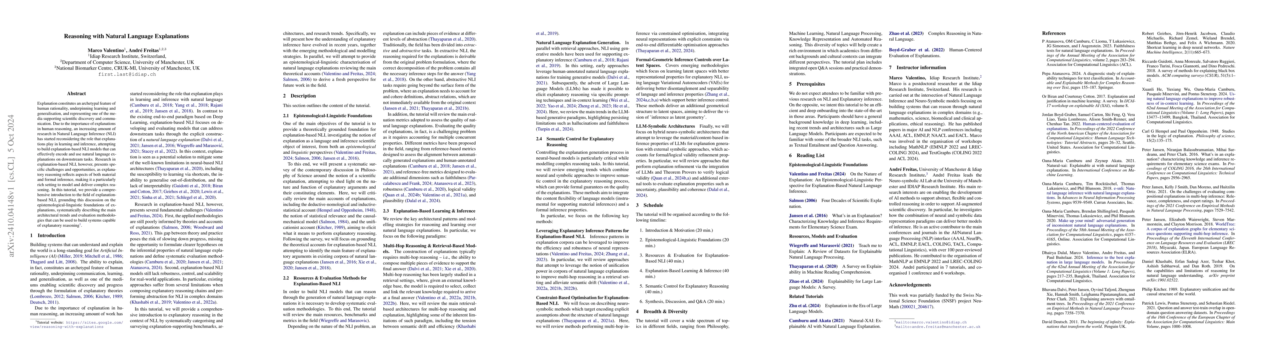 Thumbnail for Reasoning with Natural Language Explanations
