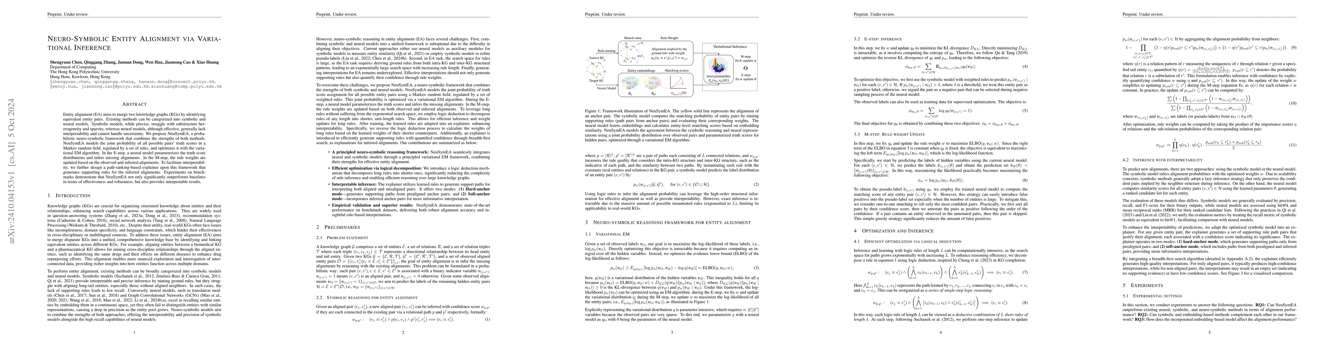 Thumbnail for Neuro-Symbolic Entity Alignment via Variational Inference
