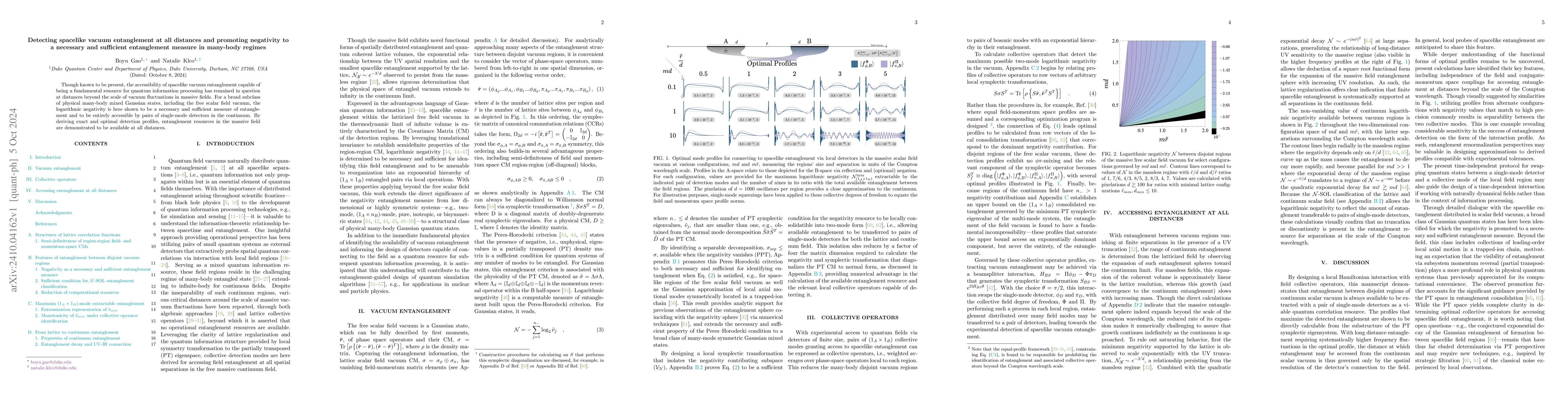 Thumbnail for Detecting spacelike vacuum entanglement at all distances and promoting
  negativity to a necessary and sufficient entanglement measure in many-body
  regimes