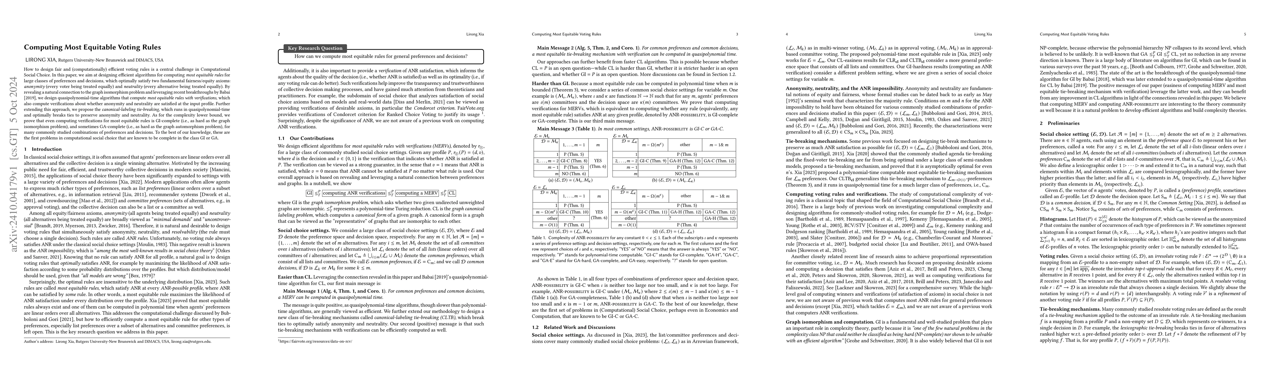 Thumbnail for Computing Most Equitable Voting Rules