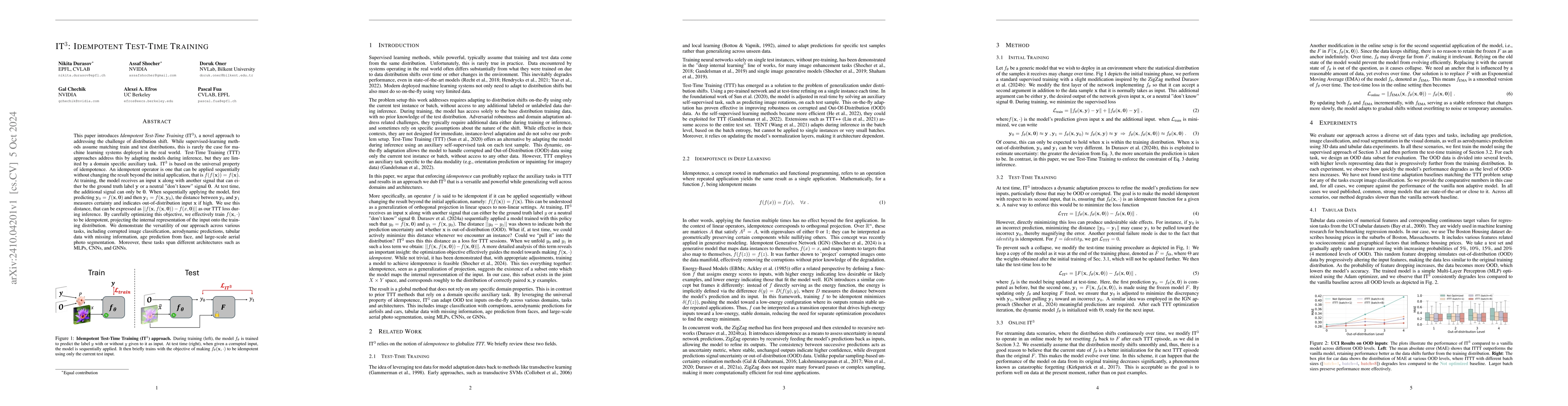 Thumbnail for IT$^3$: Idempotent Test-Time Training