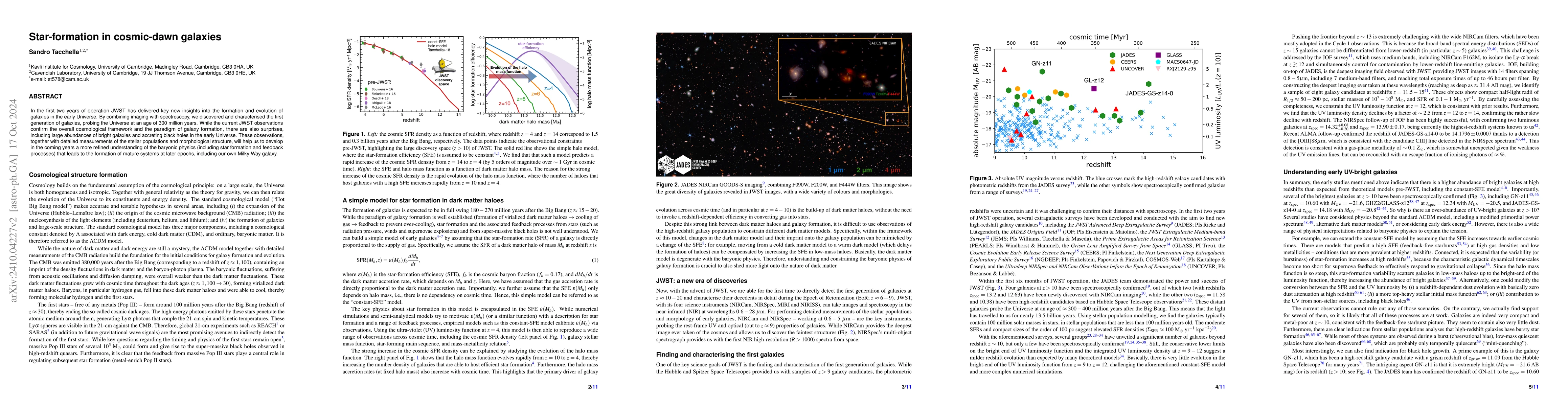 Thumbnail for Star formation in cosmic-dawn galaxies
