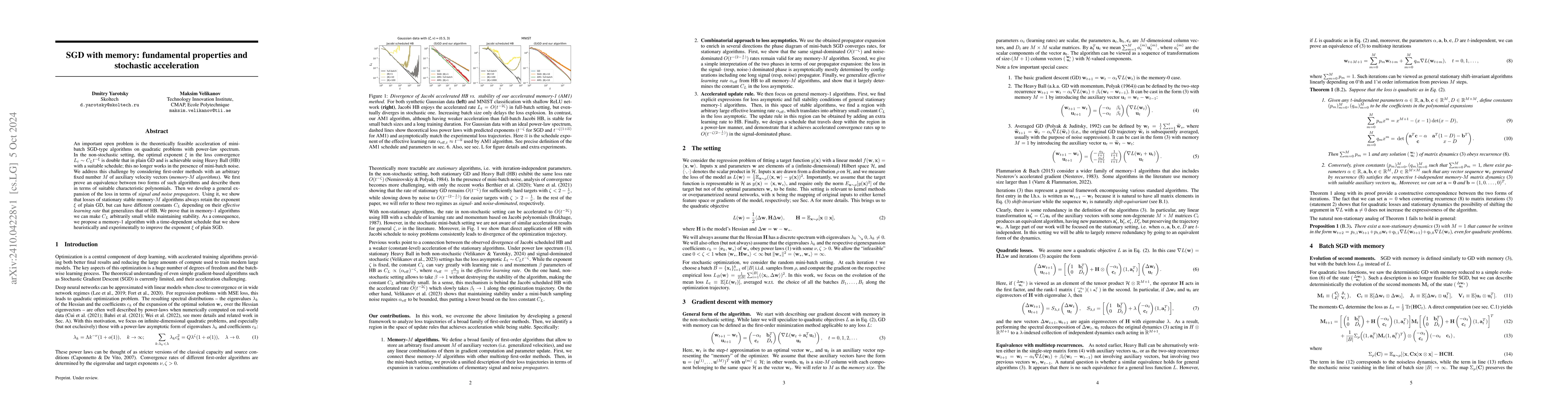 Thumbnail for SGD with memory: fundamental properties and stochastic acceleration
