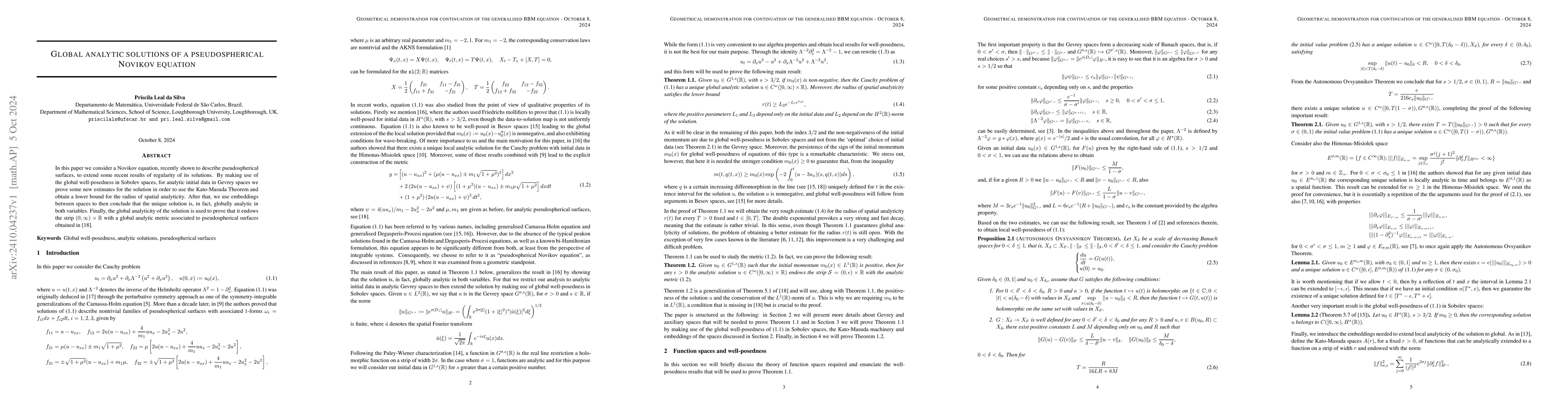 Thumbnail for Global analytic solutions of a pseudospherical Novikov equation