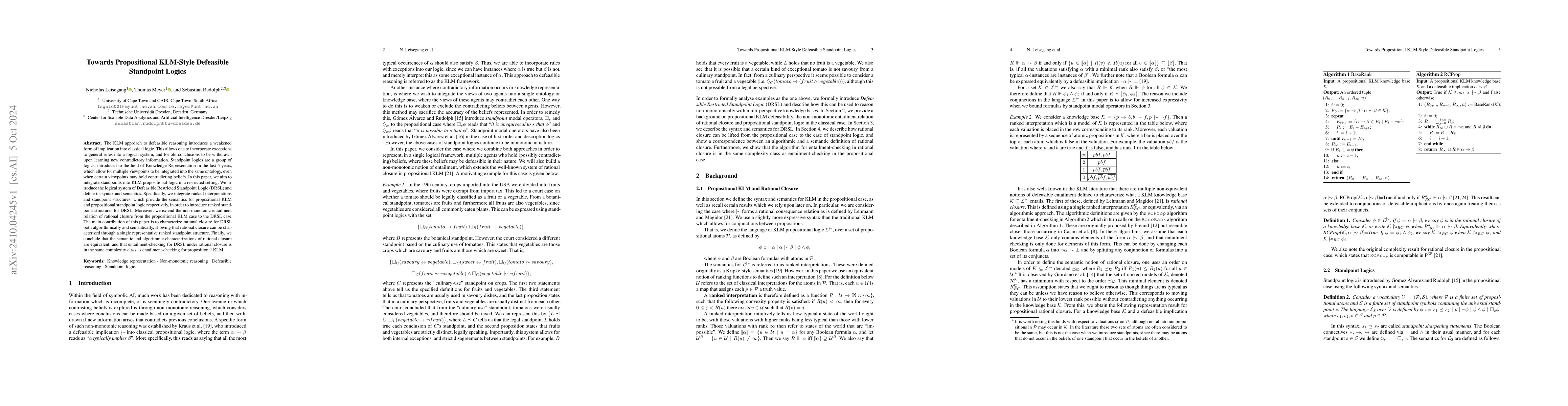Thumbnail for Towards Propositional KLM-Style Defeasible Standpoint Logics
