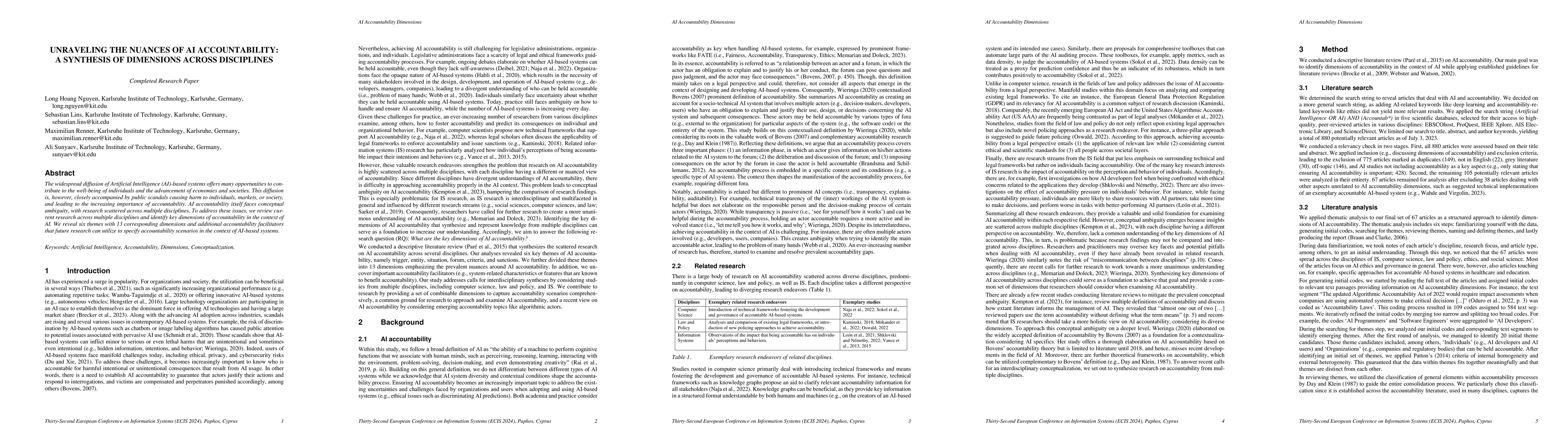 Thumbnail for Unraveling the Nuances of AI Accountability: A Synthesis of Dimensions
  Across Disciplines