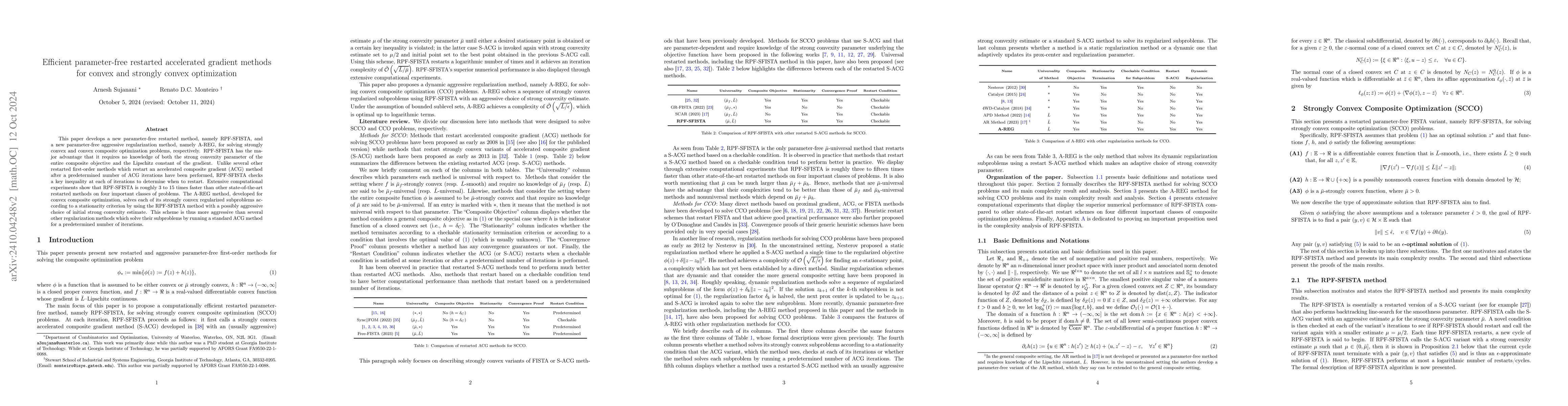 Thumbnail for Efficient parameter-free restarted accelerated gradient methods for
  convex and strongly convex optimization