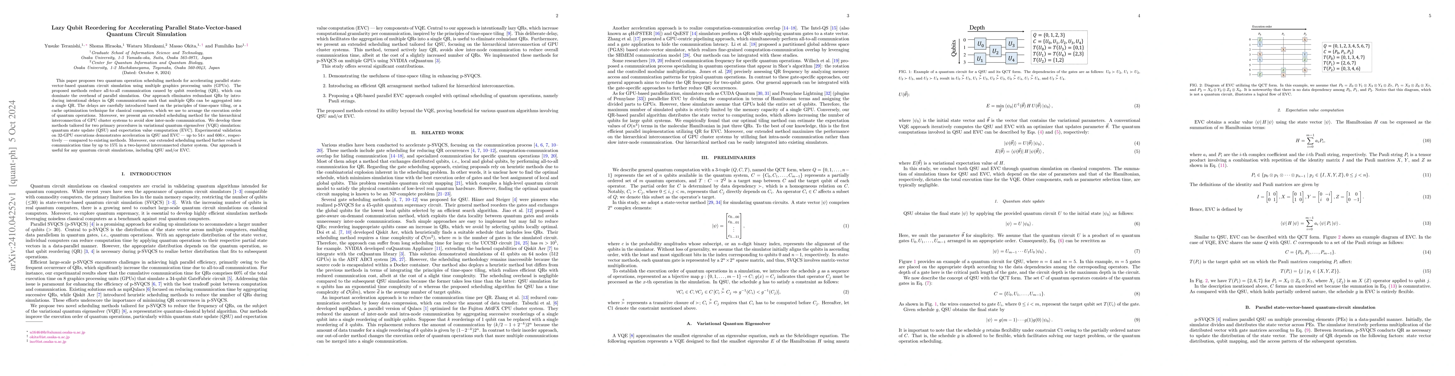 Thumbnail for Lazy Qubit Reordering for Accelerating Parallel State-Vector-based
  Quantum Circuit Simulation