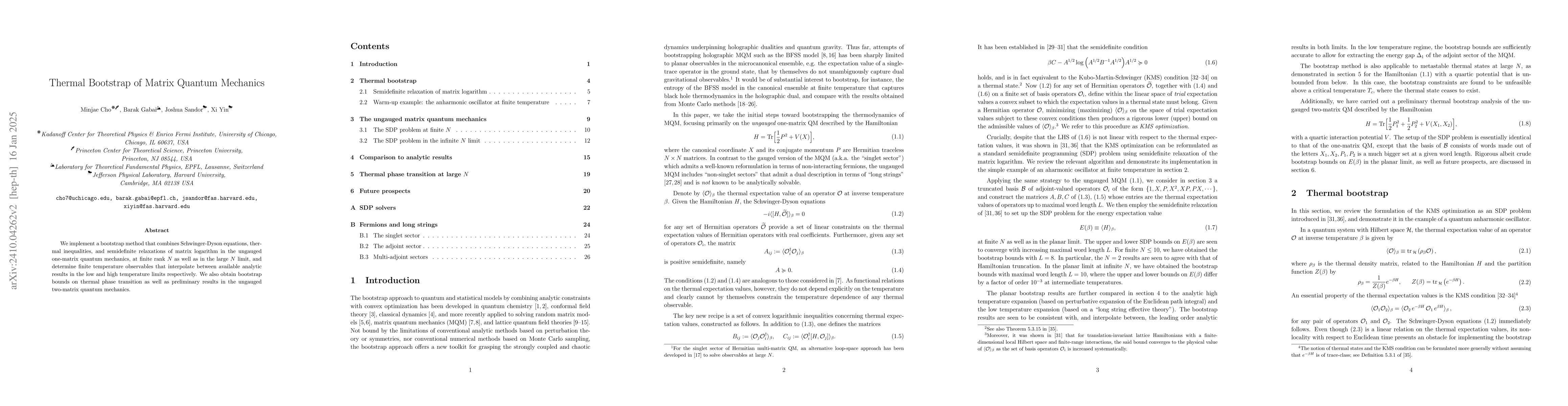 Thumbnail for Thermal Bootstrap of Matrix Quantum Mechanics