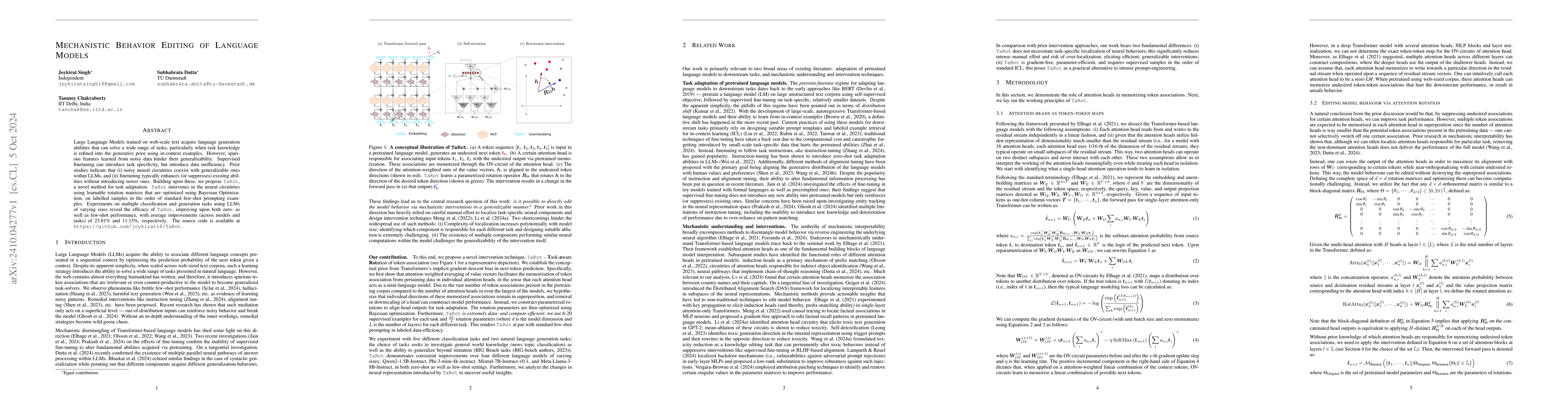 Thumbnail for Mechanistic Behavior Editing of Language Models