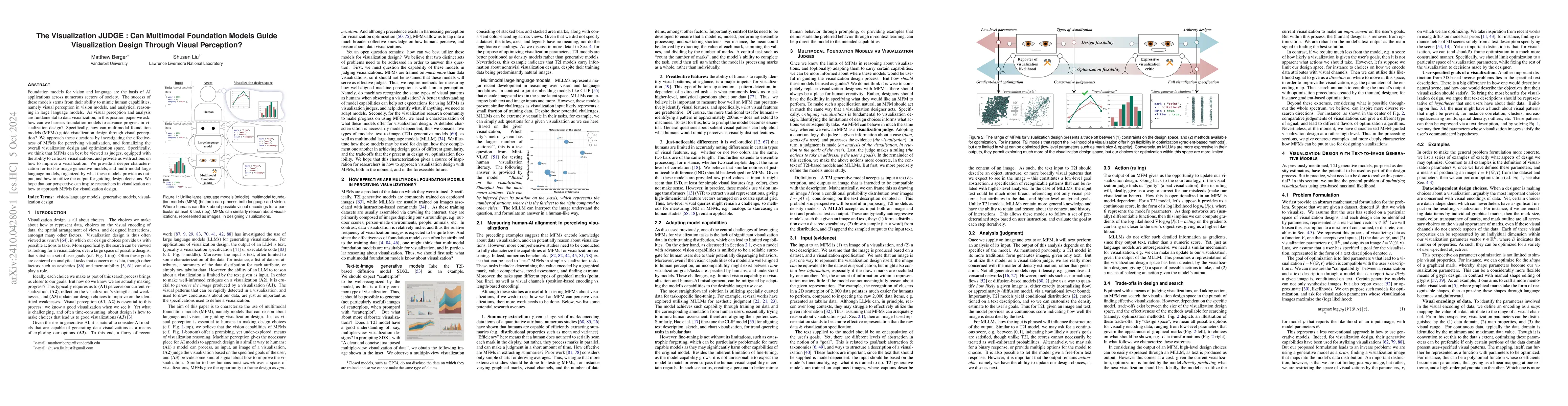 Thumbnail for The Visualization JUDGE : Can Multimodal Foundation Models Guide
  Visualization Design Through Visual Perception?
