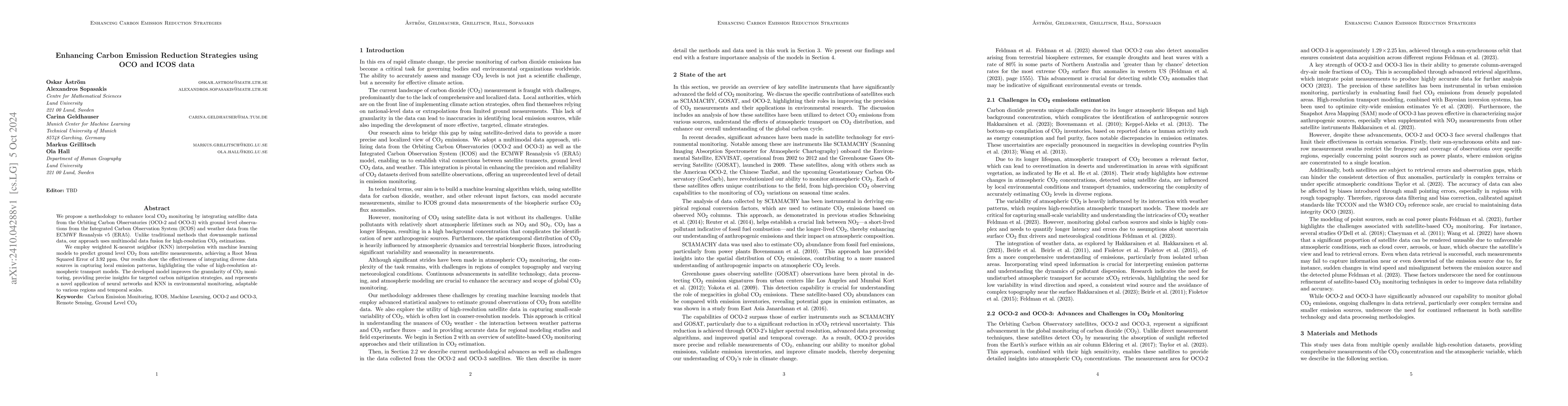 Thumbnail for Enhancing Carbon Emission Reduction Strategies using OCO and ICOS data