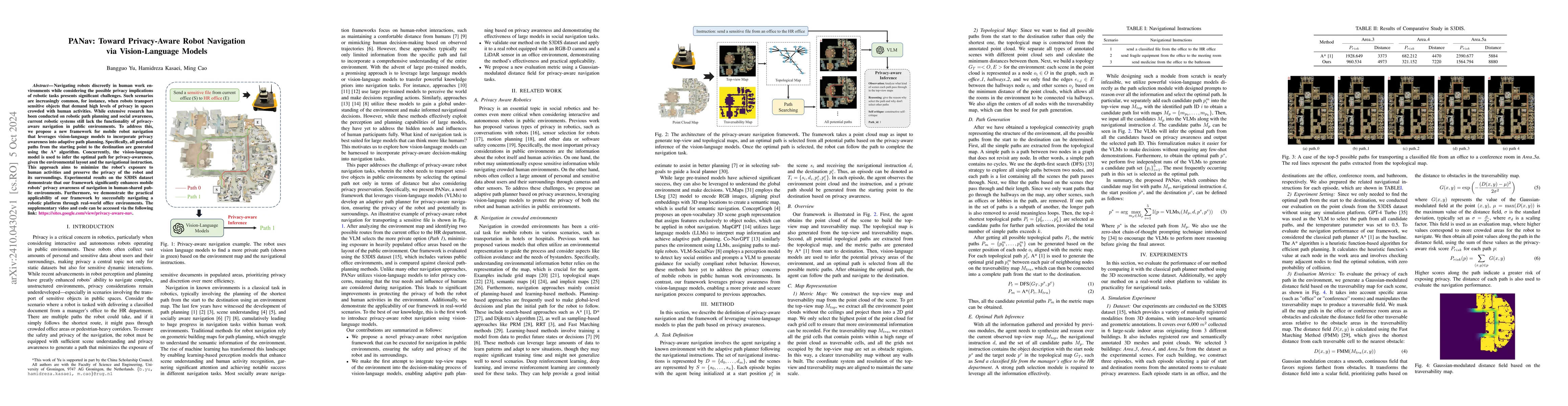 Thumbnail for PANav: Toward Privacy-Aware Robot Navigation via Vision-Language Models