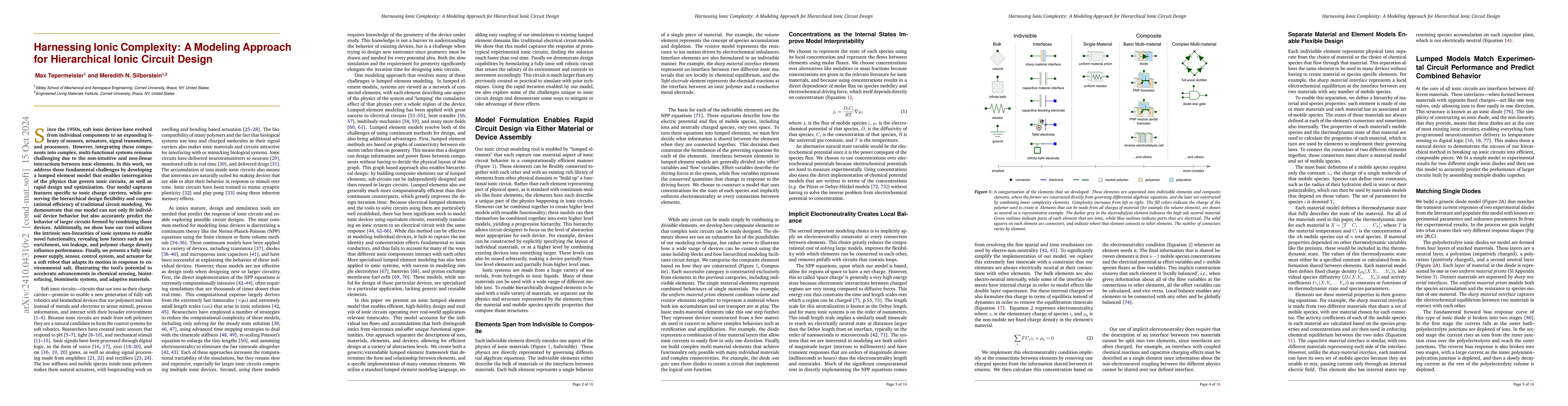 Thumbnail for Harnessing Ionic Complexity: A Modeling Approach for Hierarchical Ionic
  Circuit Design