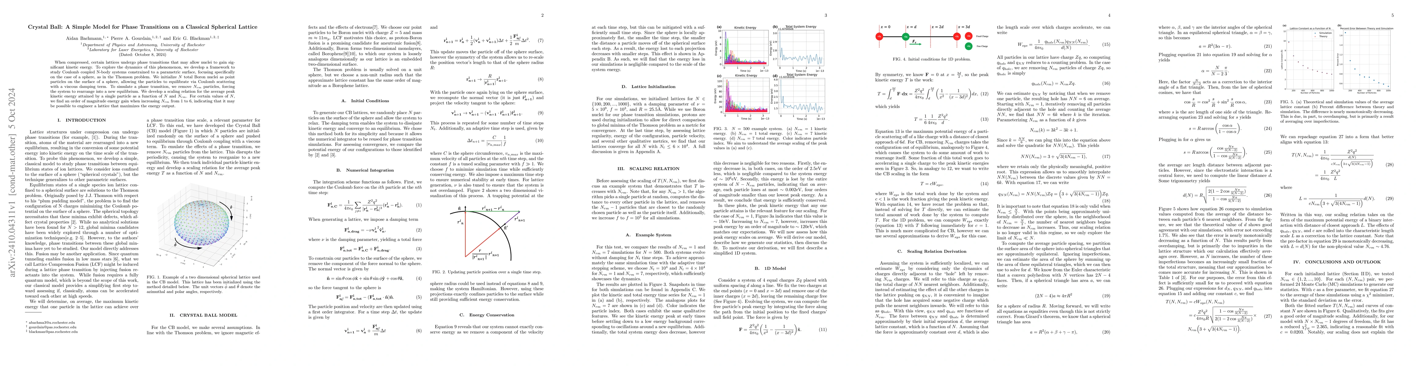 Thumbnail for Crystal Ball: A Simple Model for Phase Transitions on a Classical
  Spherical Lattice