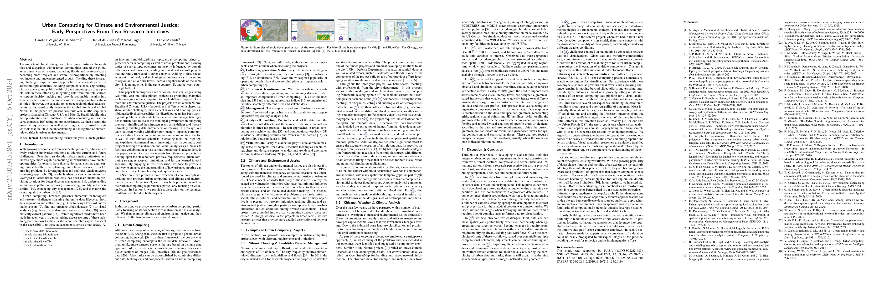 Thumbnail for Urban Computing for Climate and Environmental Justice: Early
  Perspectives From Two Research Initiatives